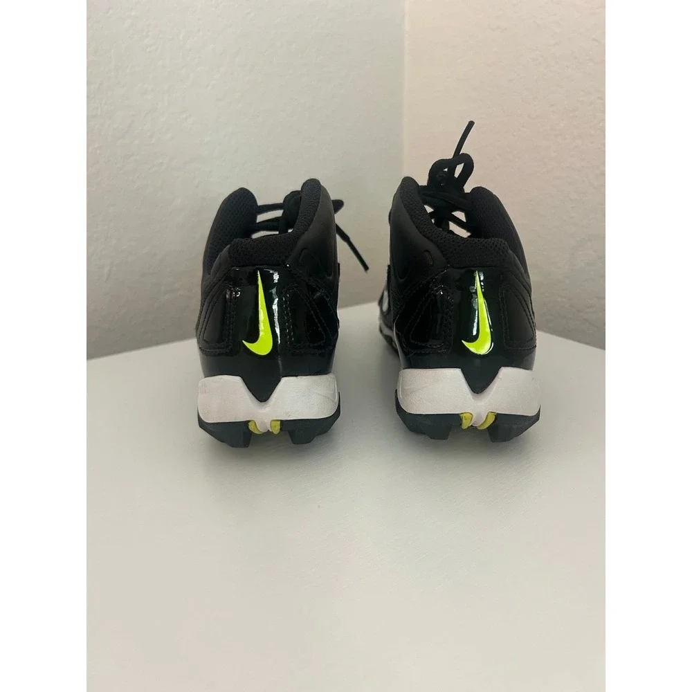 Nike Alpha Shark Youth Kids Football Cleats Black & White 1.5Y